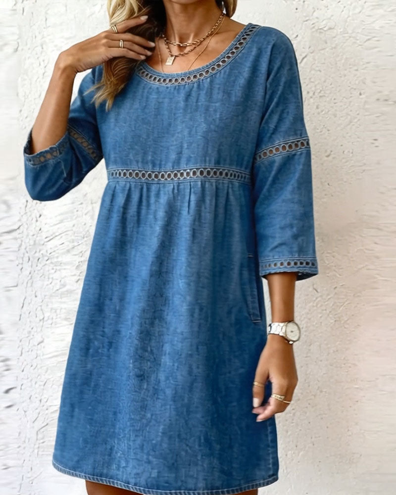 Denavira™ Cut-Out Denim Dress