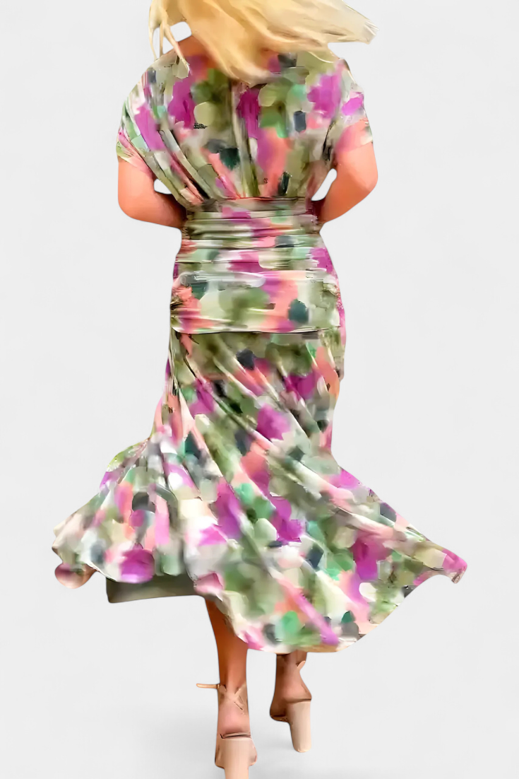 Alondra™ BloomVera Floral Maxi Dress with Elegant V-Neck