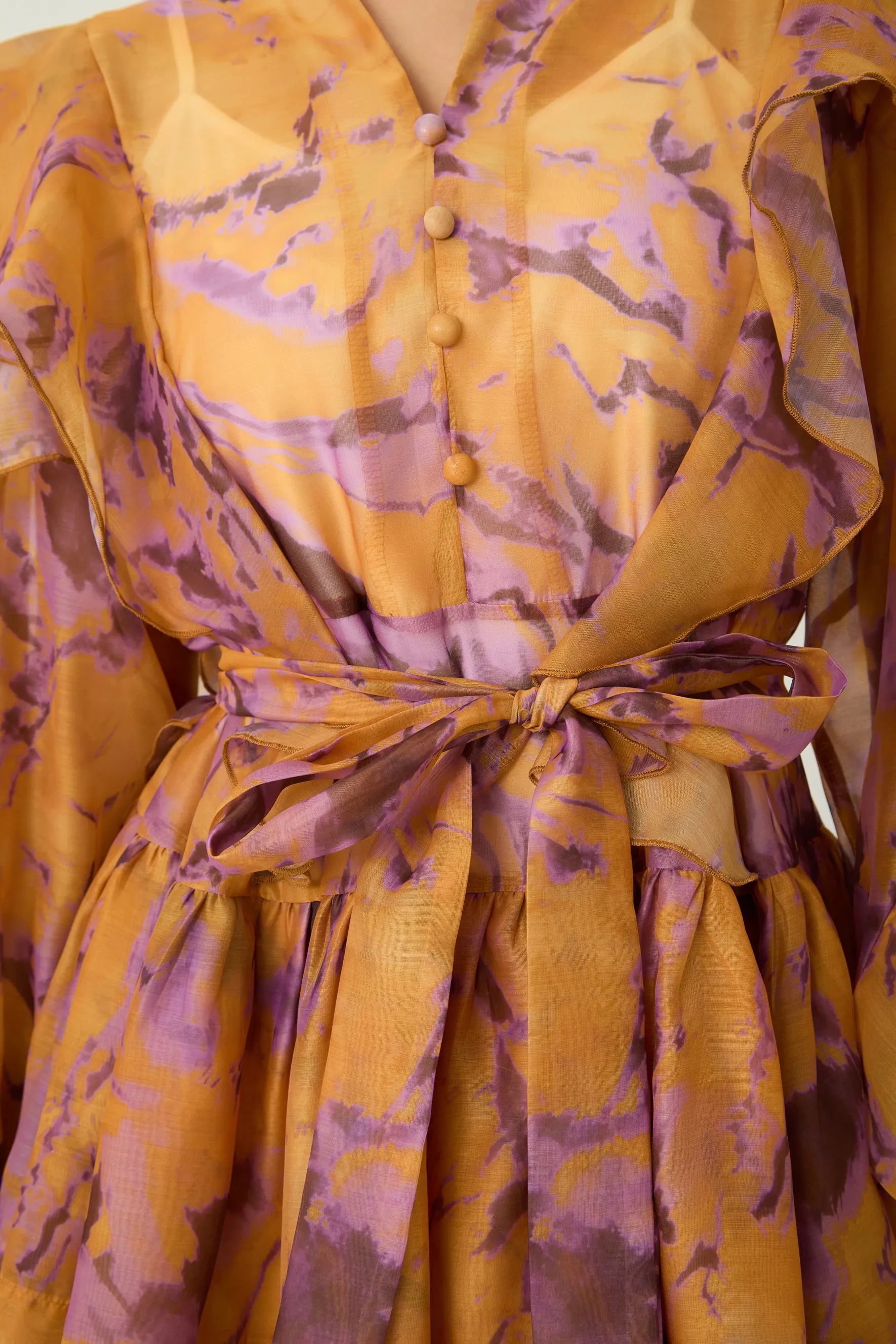 Orange Abstract Ruffle Mini