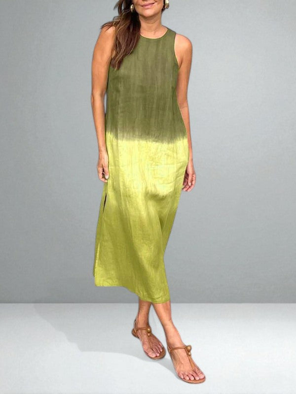 Linvera™ Cotton-Linen Print Maxi Dress