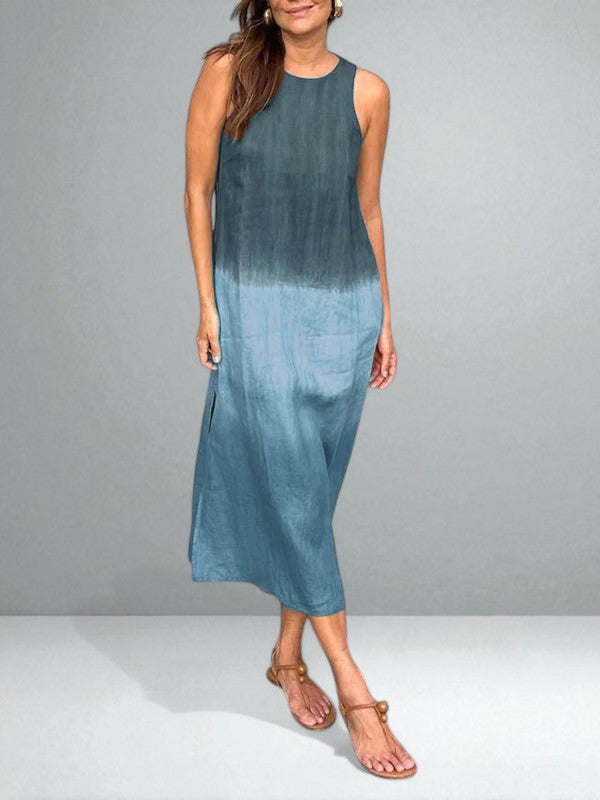 Linvera™ Cotton-Linen Print Maxi Dress