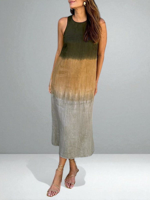 Linvera™ Cotton-Linen Print Maxi Dress