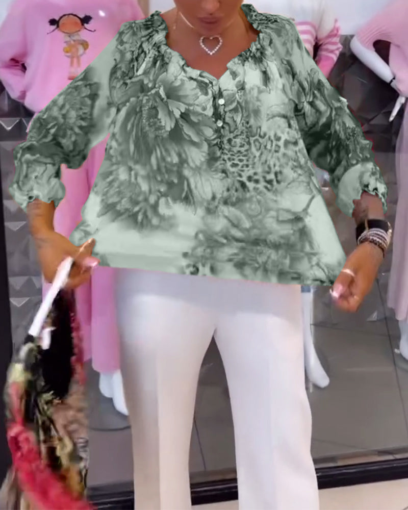 Florielle Petal V-Neck Blouse