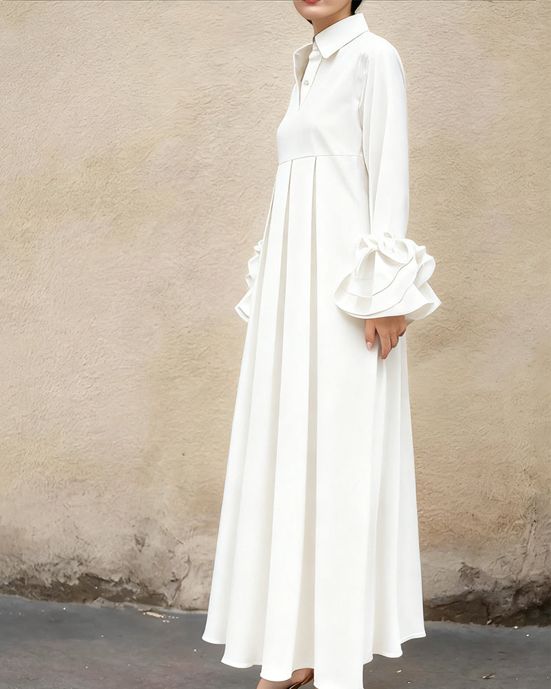 Fashion Shirt-Collar Flared Dress 👗✨