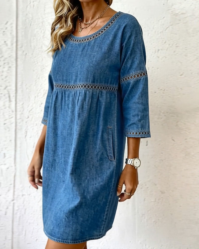 Denavira™ Cut-Out Denim Dress