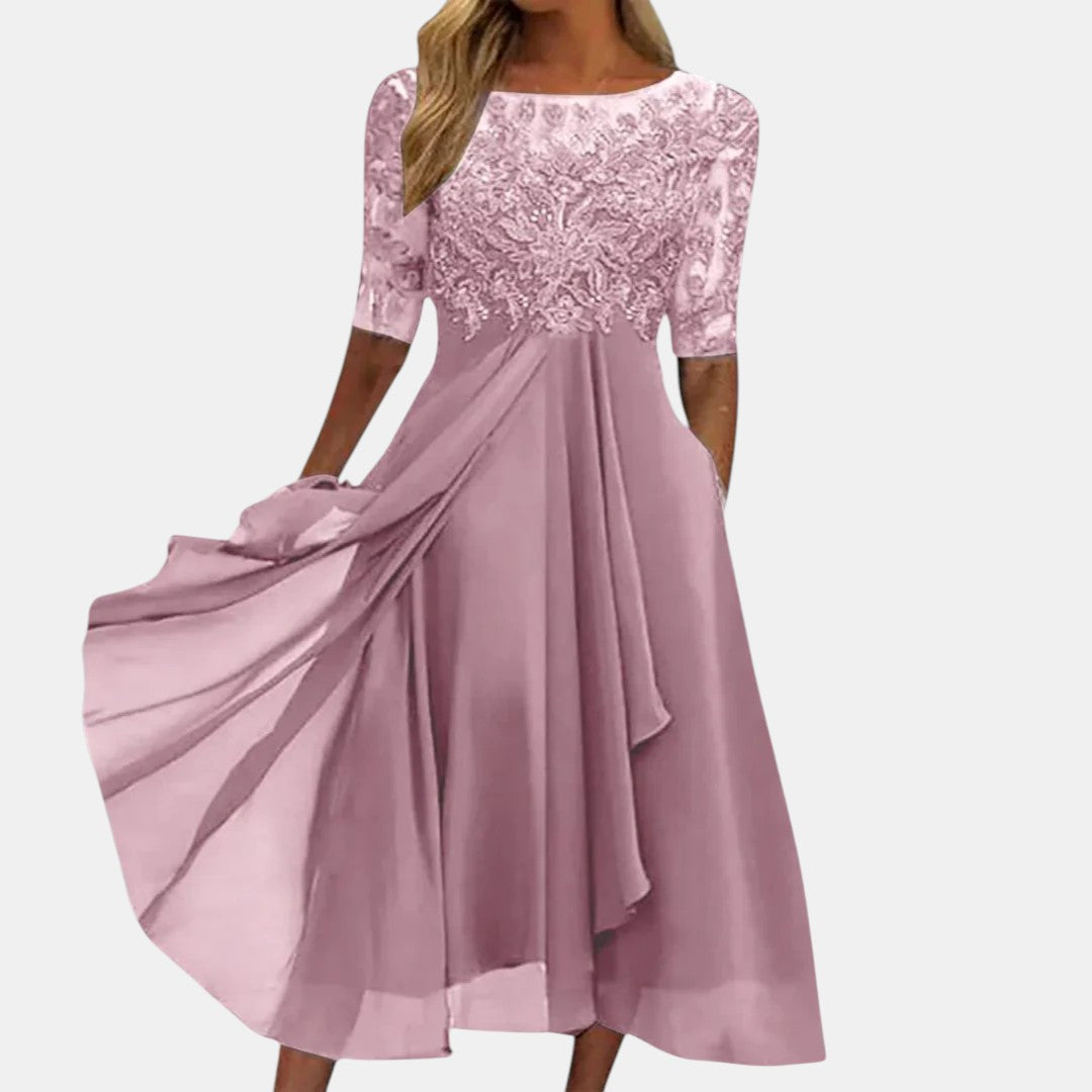RhondaLuxe™ Raffinato Lace Elegance Dress