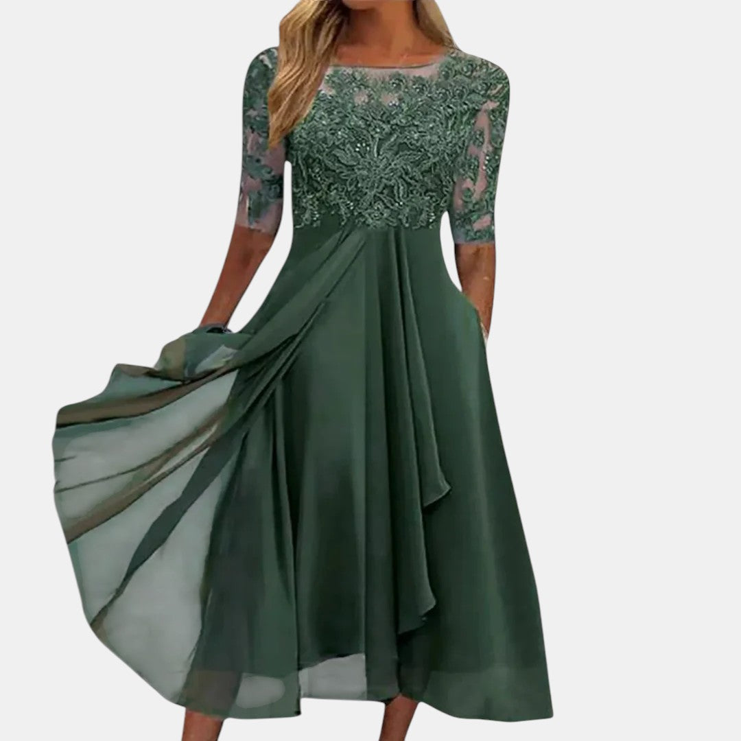 RhondaLuxe™ Raffinato Lace Elegance Dress