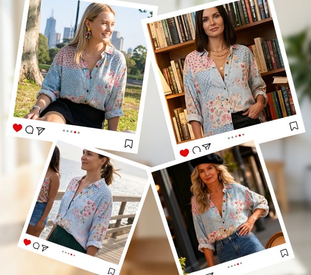 Florvex™ | Artistic Patchwork Relaxed Shirt