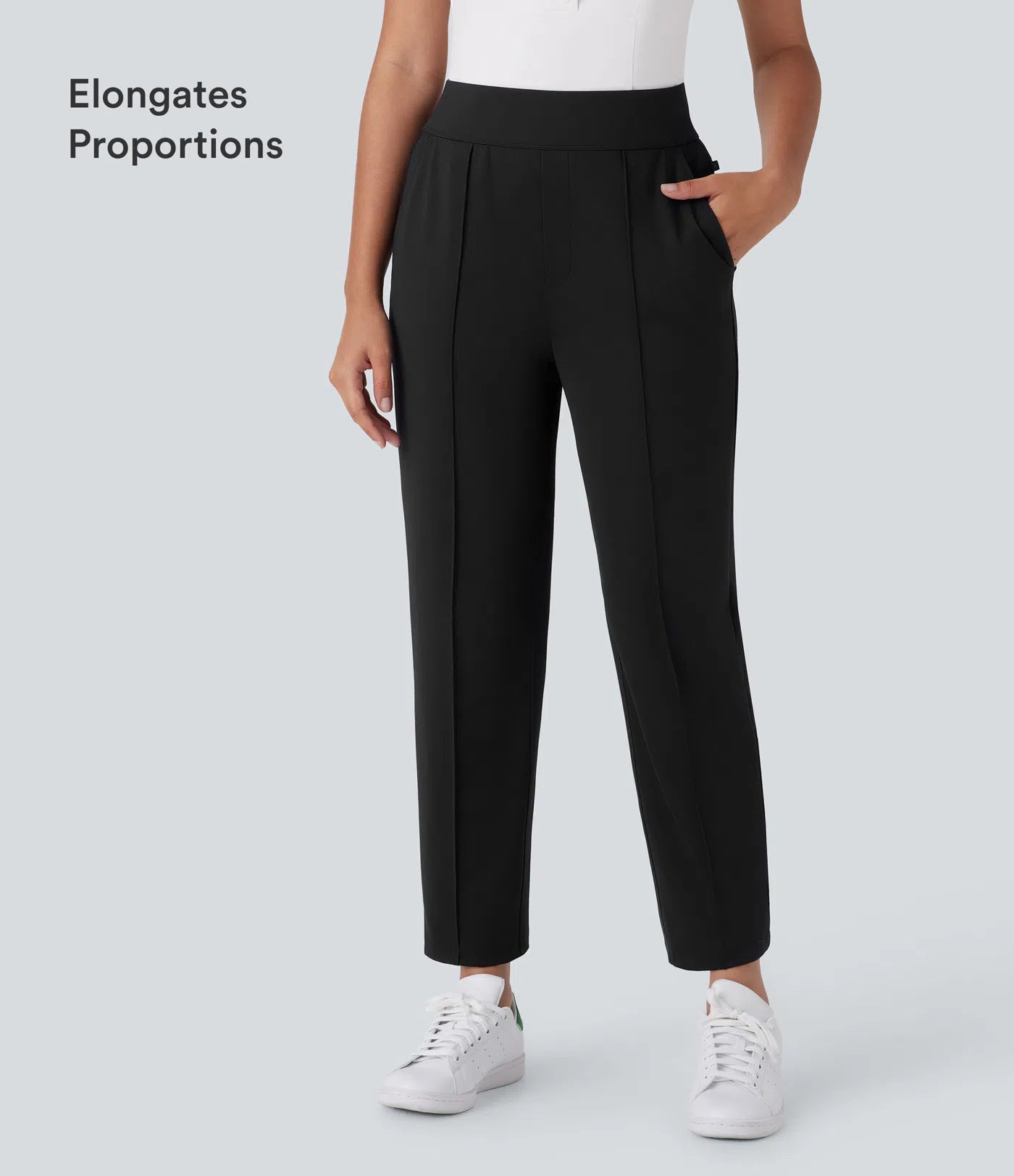 “Mid-rise, quick-drying golf pants with multiple pockets.”
