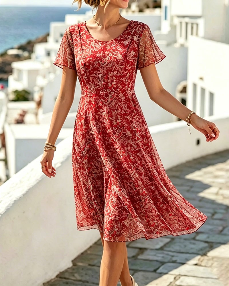 Florielle – Elegant Bloom A-Line Dress