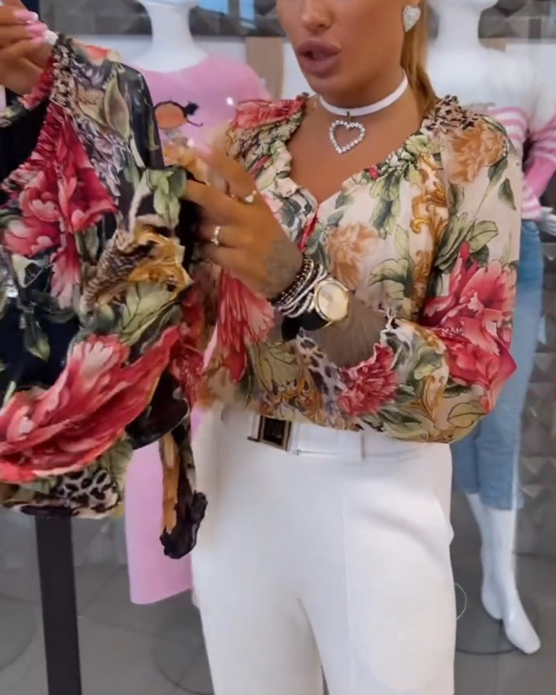Florielle Petal V-Neck Blouse