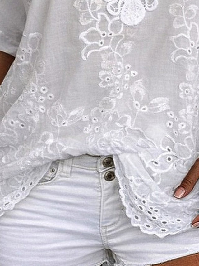 Women's Lace Solid Color Casual Blouse ✨👚