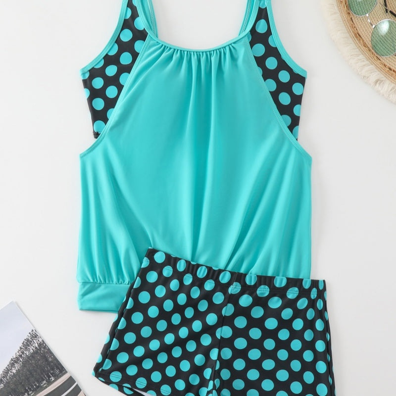 🏖️ Women's Two-Piece Polka Dot Swimsuit | Classic Polka Dots & Adjustable Straps ✨