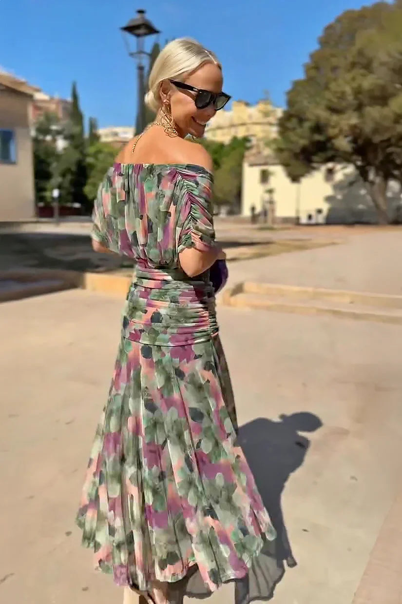 Elegant V-neck Fantasy Party Maxi Dress