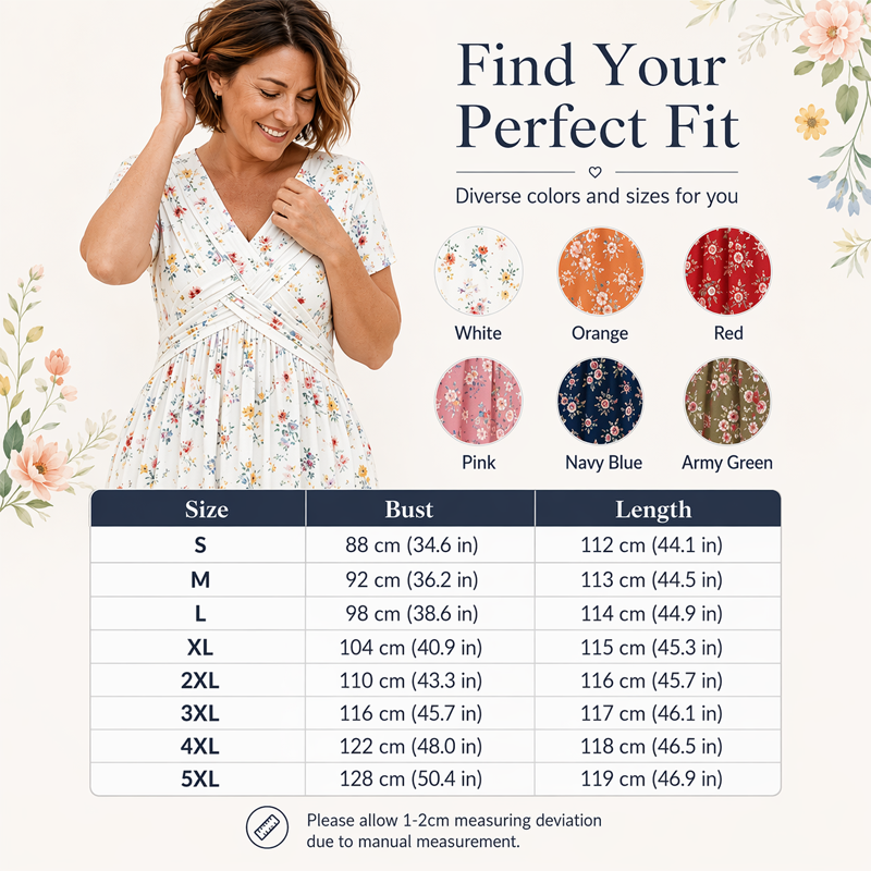 Women's V-Neck Floral Print Dress with a Twisted Waist 🌸👗