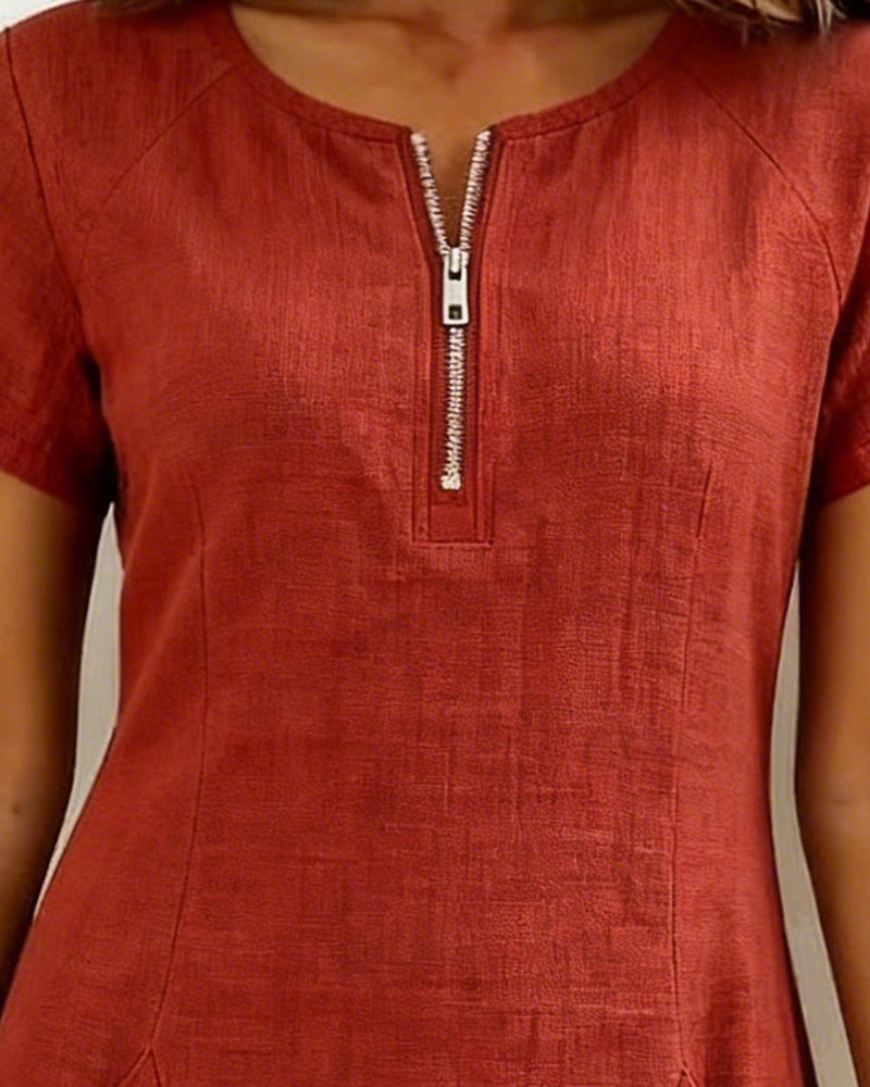 🌿 Casual Cotton Linen Dress with Pockets