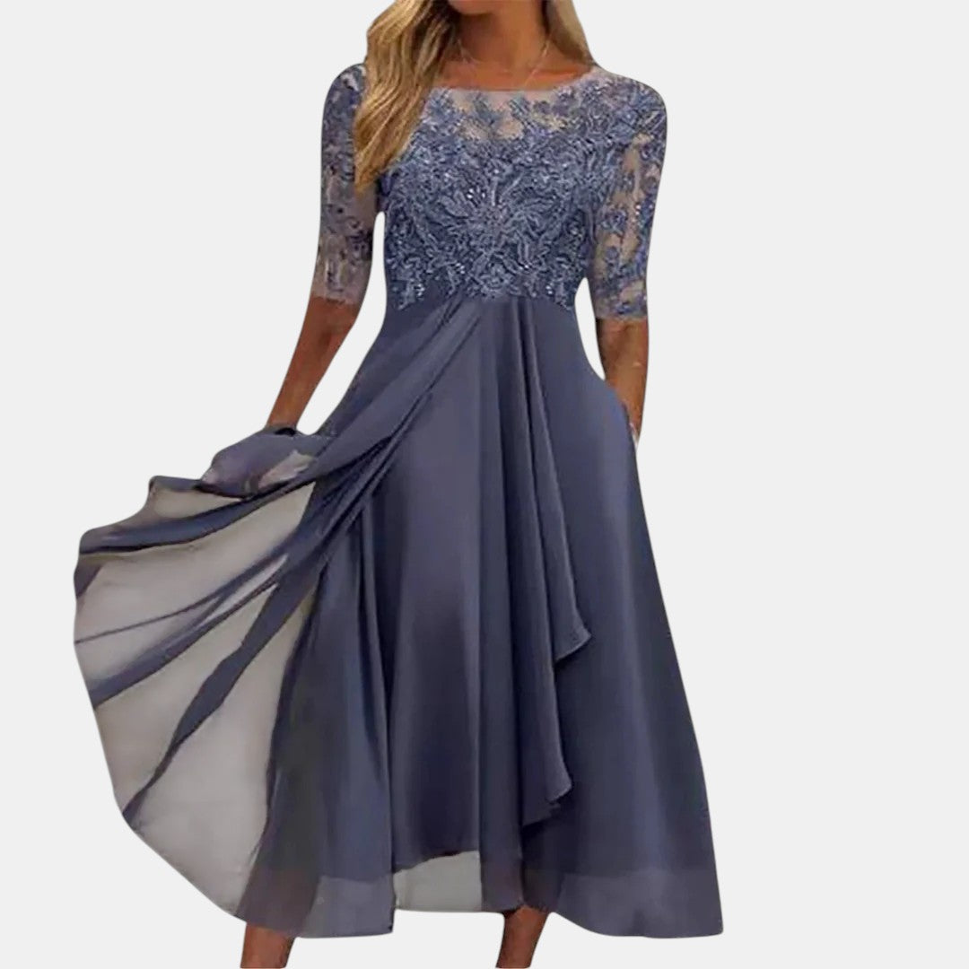 RhondaLuxe™ Raffinato Lace Elegance Dress