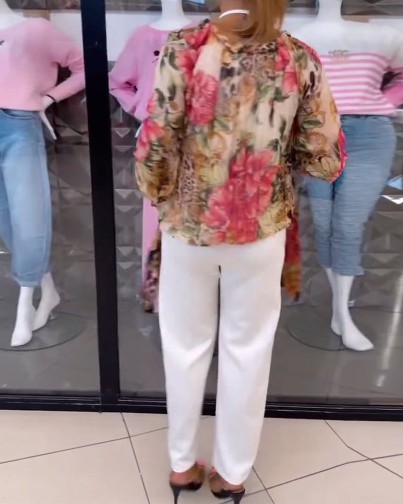 Florielle Petal V-Neck Blouse
