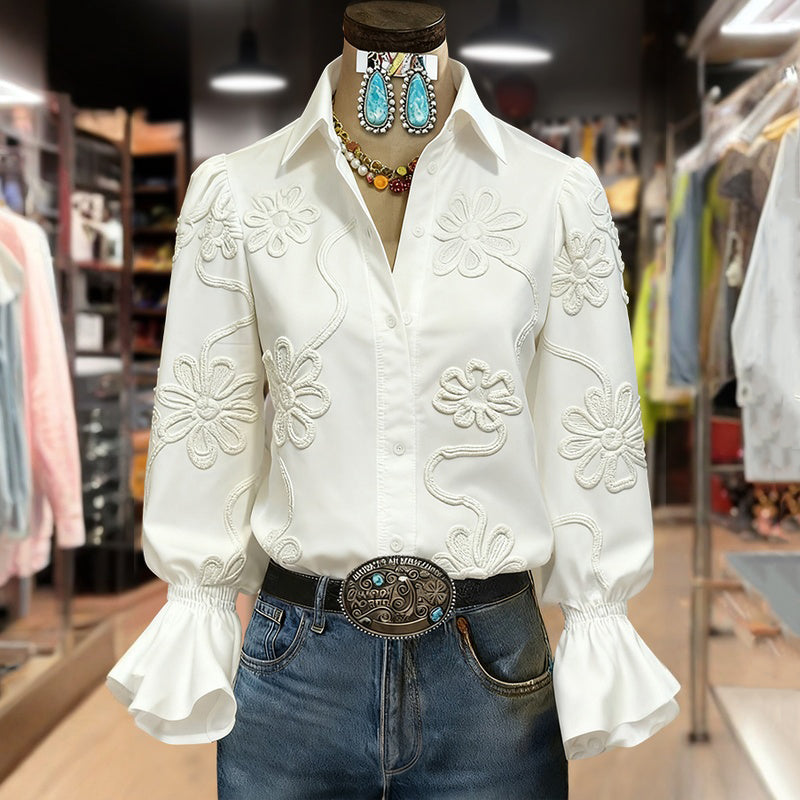 Casual Blouse with Floral Pattern
