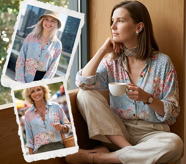 Florvex™ | Artistic Patchwork Relaxed Shirt