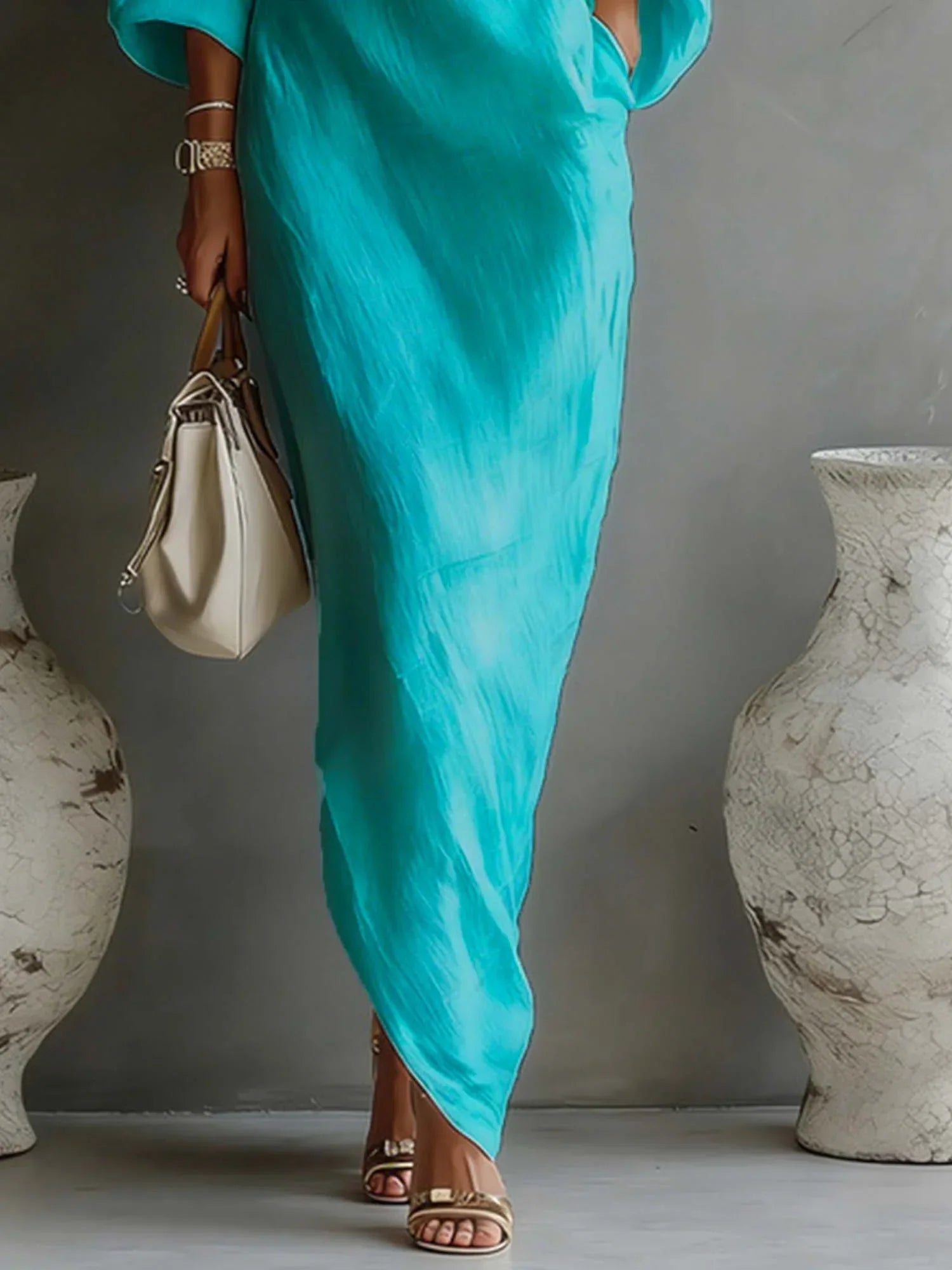 Lunara™ Asymmetrical Linen Maxi Dress