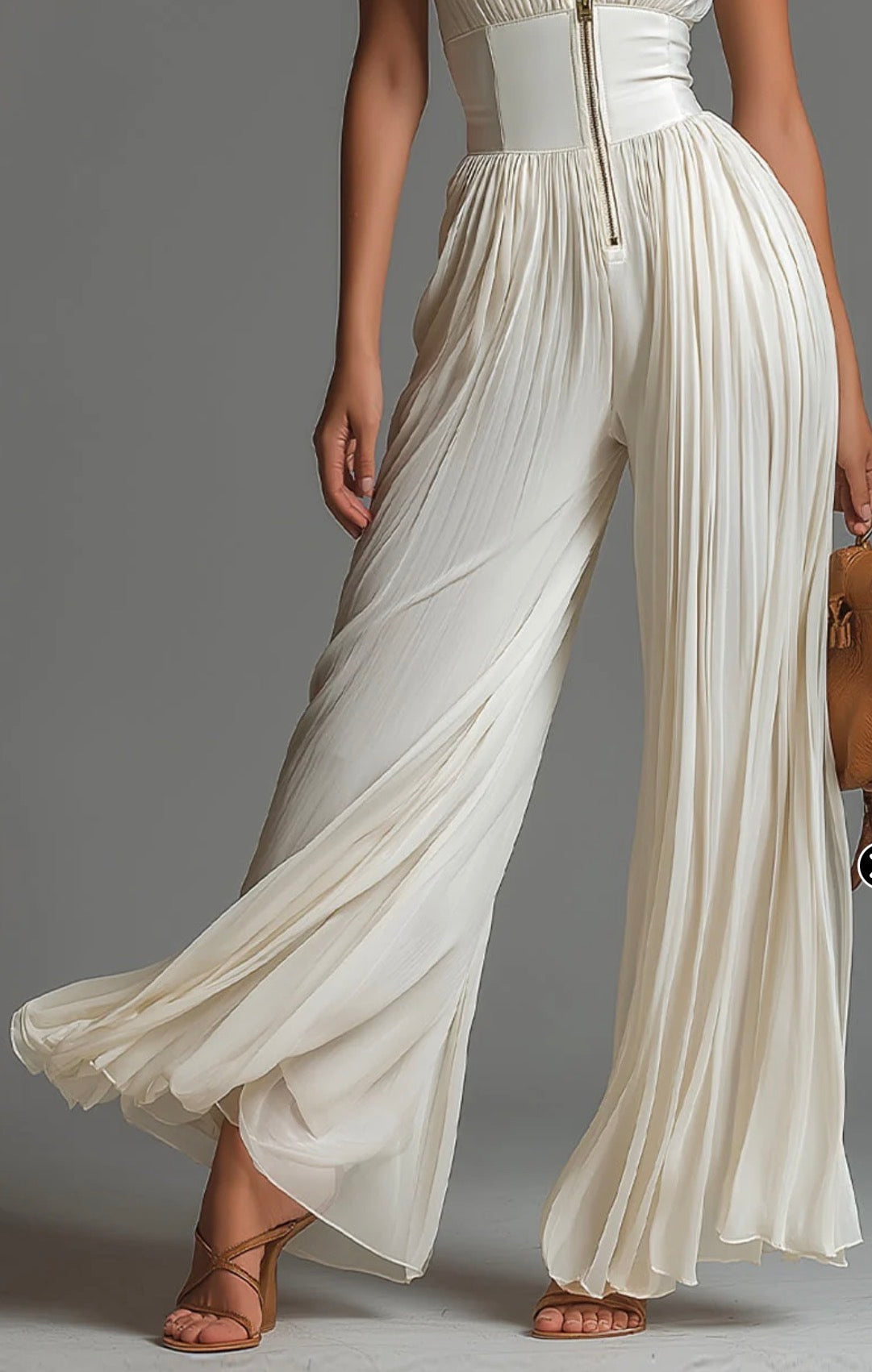 ESSENTIAL – Pleated Black Chiffon Jumpsuit
