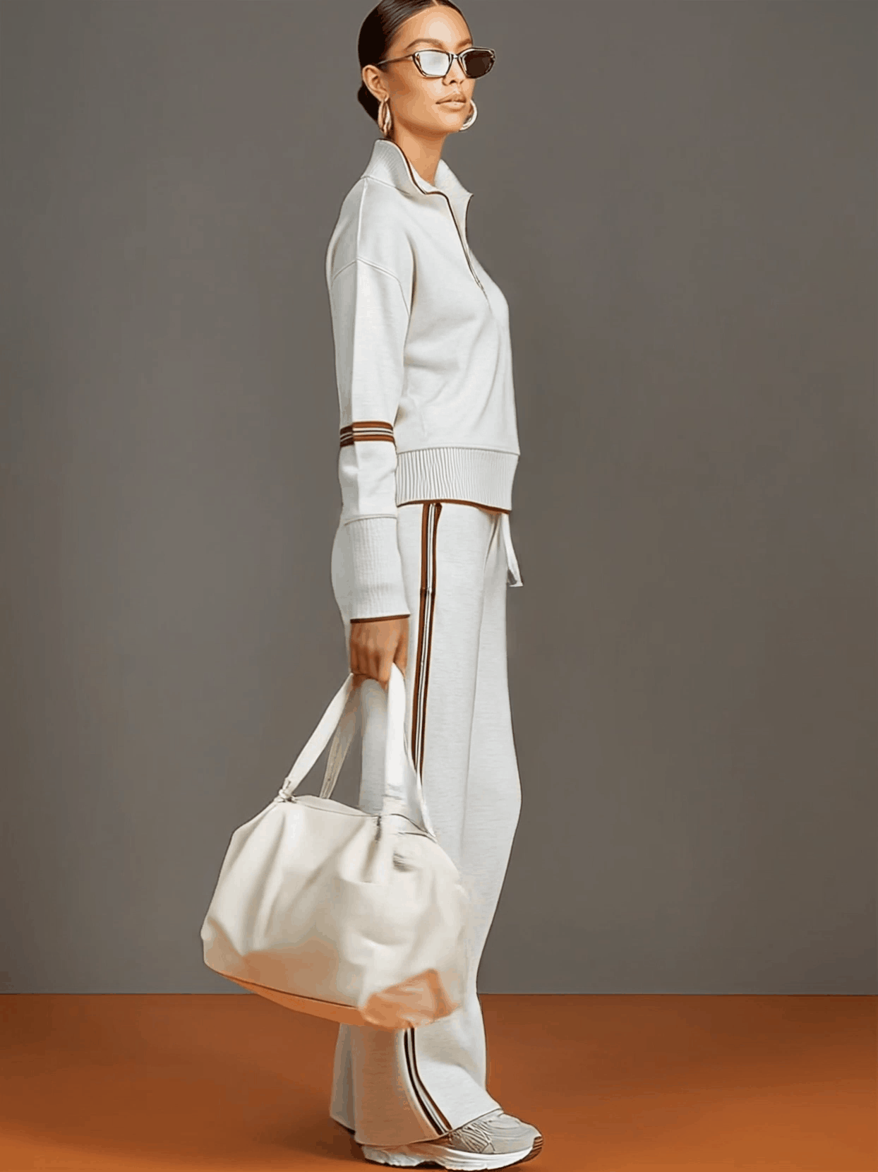 “MagliaAura ComfortWide Knit Set with Wide-Leg Pants”