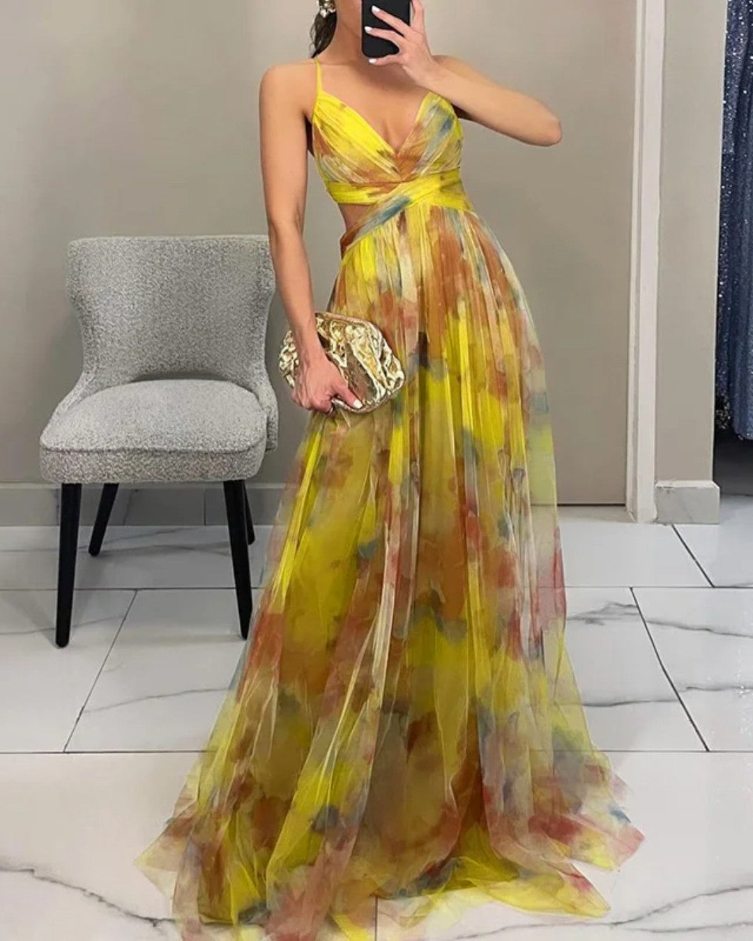 DELACROIX | Floral Elegance Maxi Dress