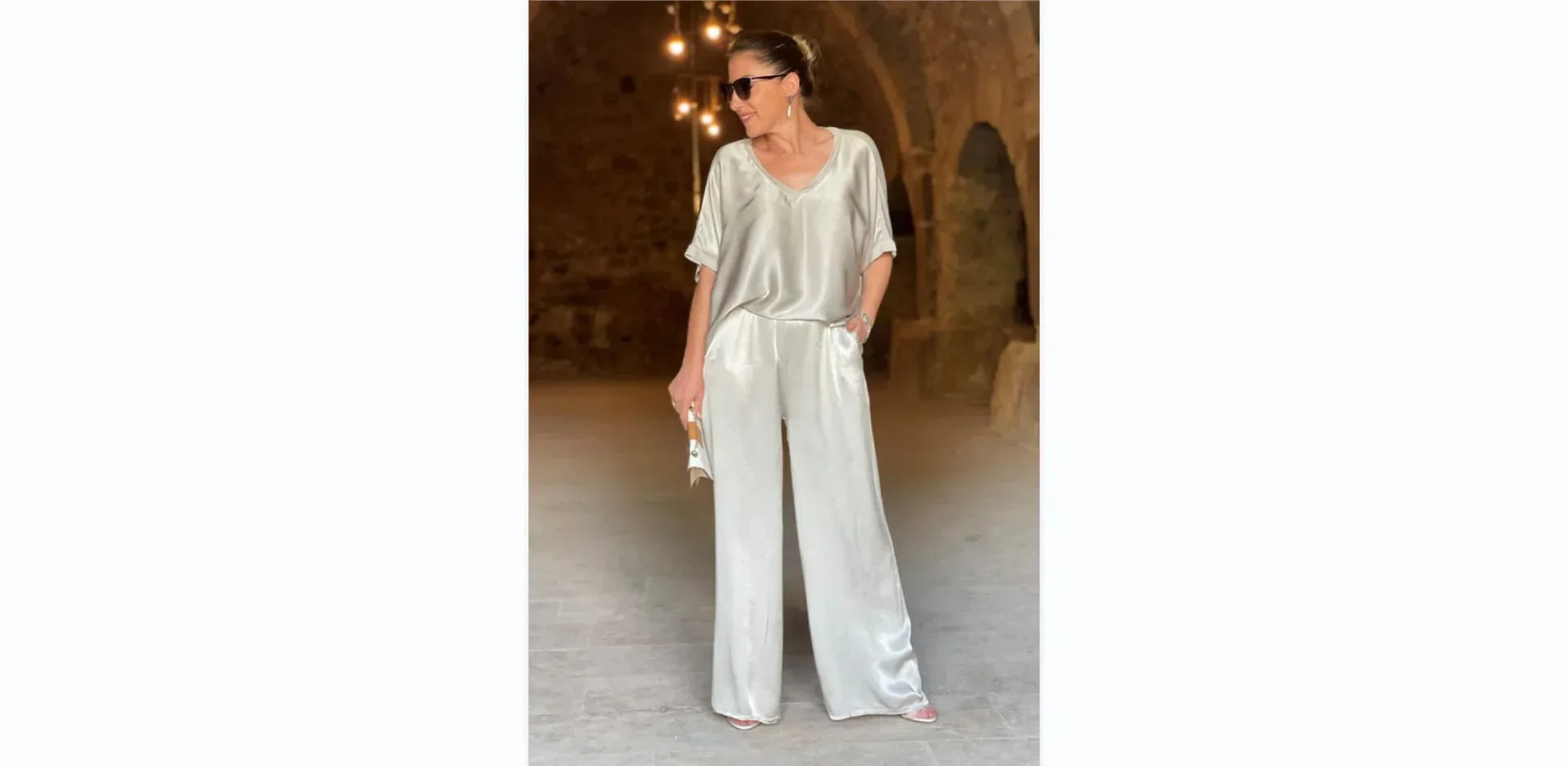 Lunarelle™ | Women’s Satin 2-Piece Summer Set