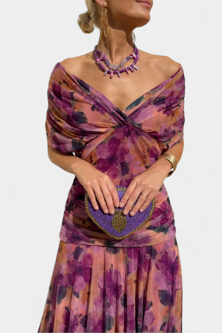Alondra™ BloomVera Floral Maxi Dress with Elegant V-Neck