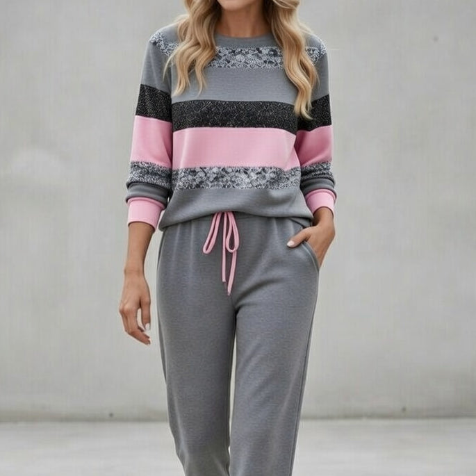 LineaViva StrisciaComfort StripeEase Women’s Tracksuit Set