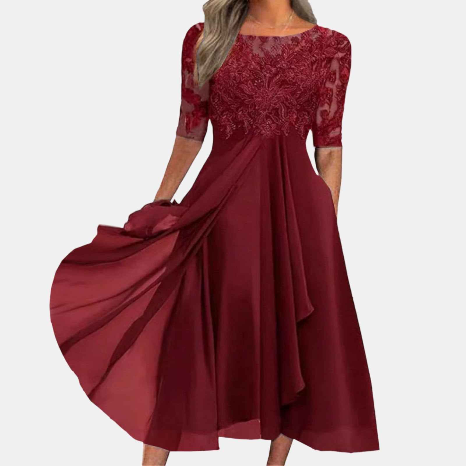 RhondaLuxe™ Raffinato Lace Elegance Dress