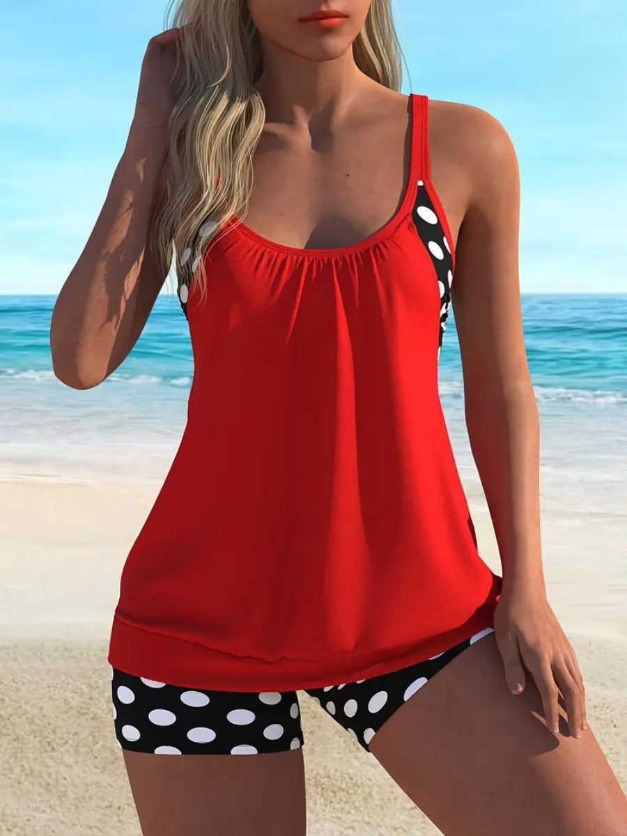 🏖️ Women's Two-Piece Polka Dot Swimsuit | Classic Polka Dots & Adjustable Straps ✨