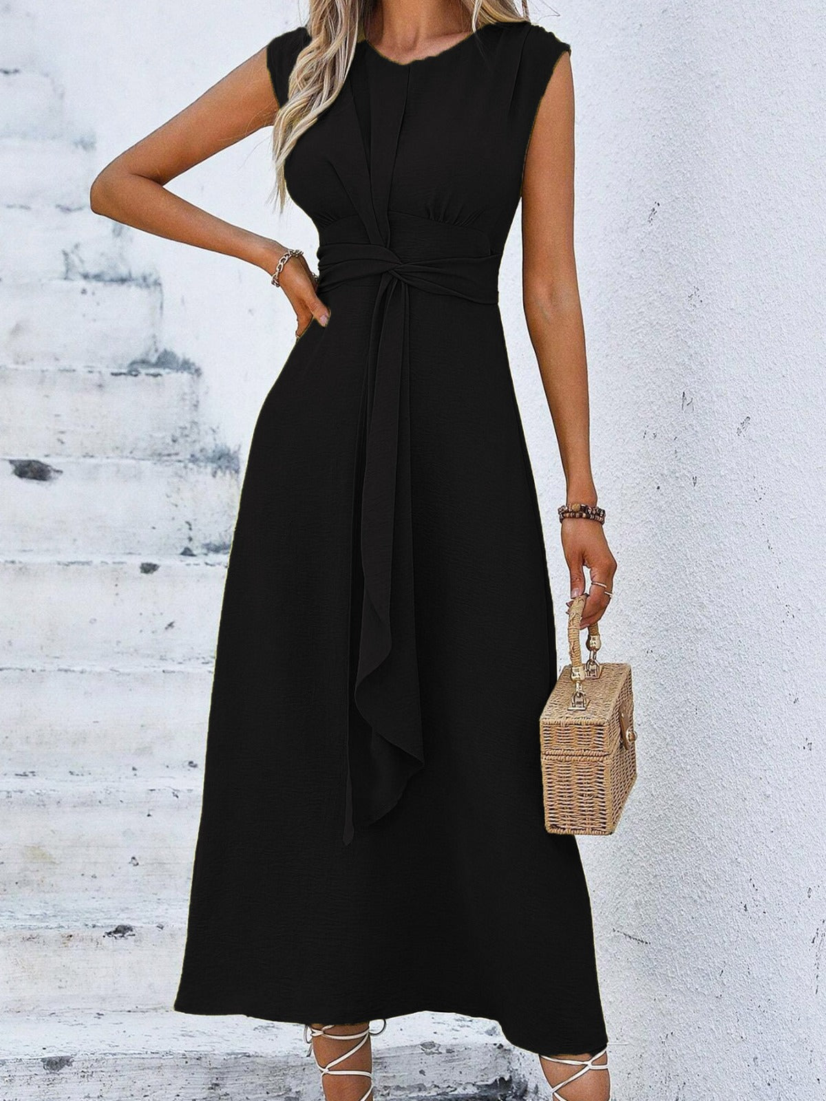 Eva - Sleeveless Belted Dress