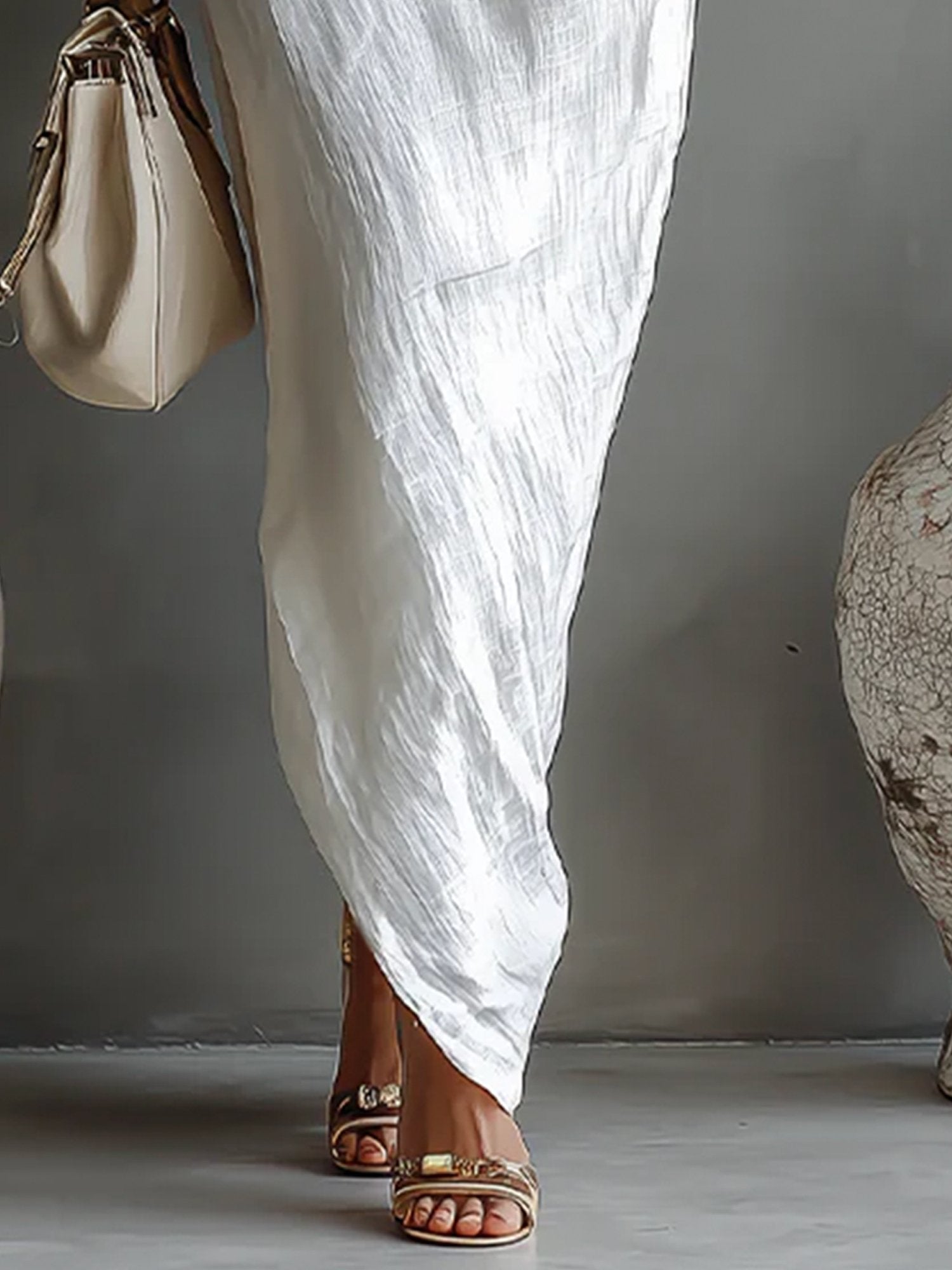 Lunara™ Asymmetrical Linen Maxi Dress