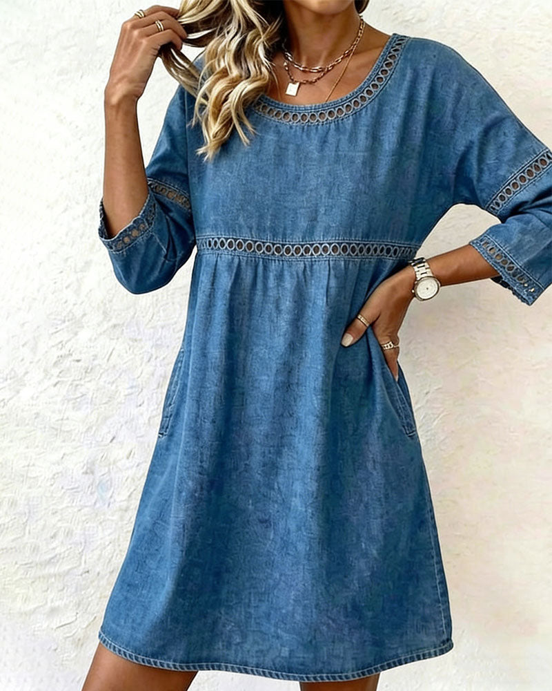Denavira™ Cut-Out Denim Dress