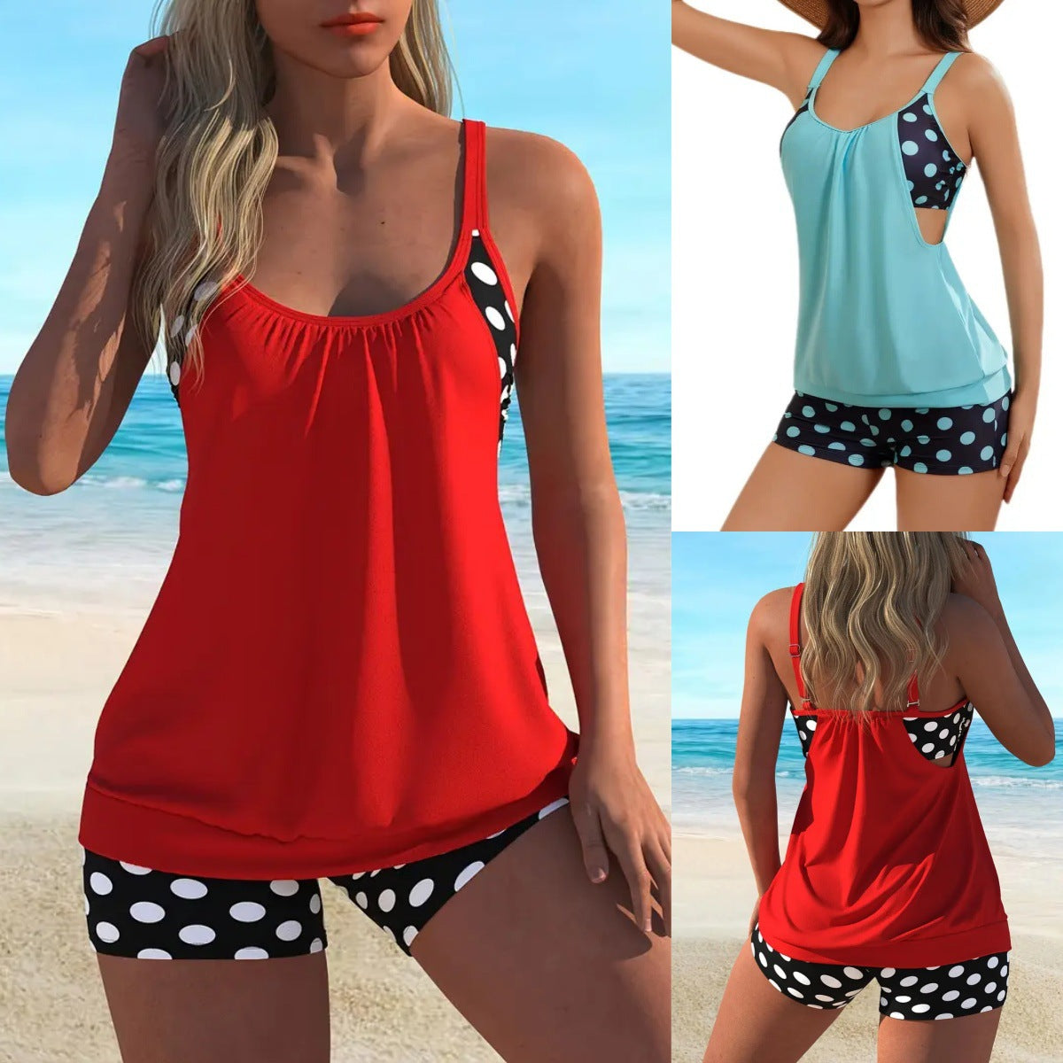 🏖️ Women's Two-Piece Polka Dot Swimsuit | Classic Polka Dots & Adjustable Straps ✨