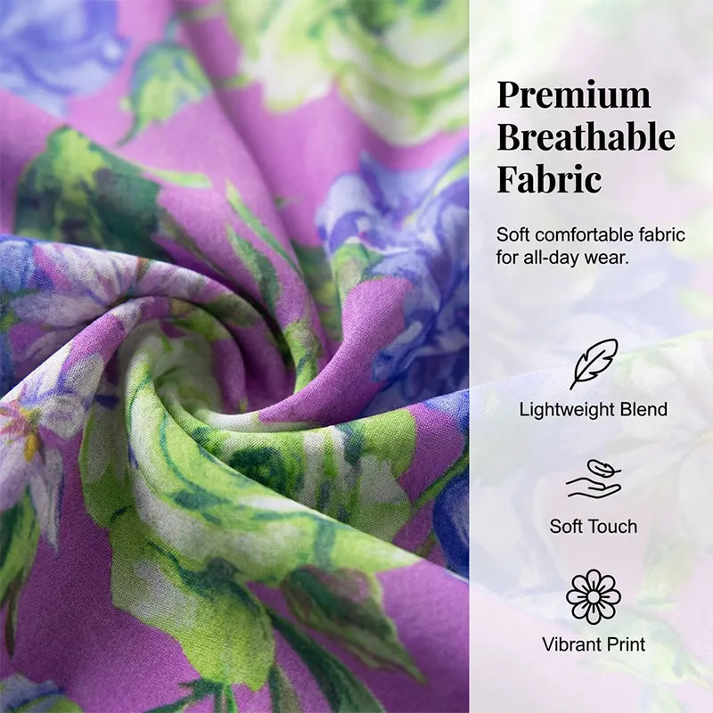 "Elegant Women's A-Line V-Neck Floral Ruffle Hem Dress" 💕🌿✨