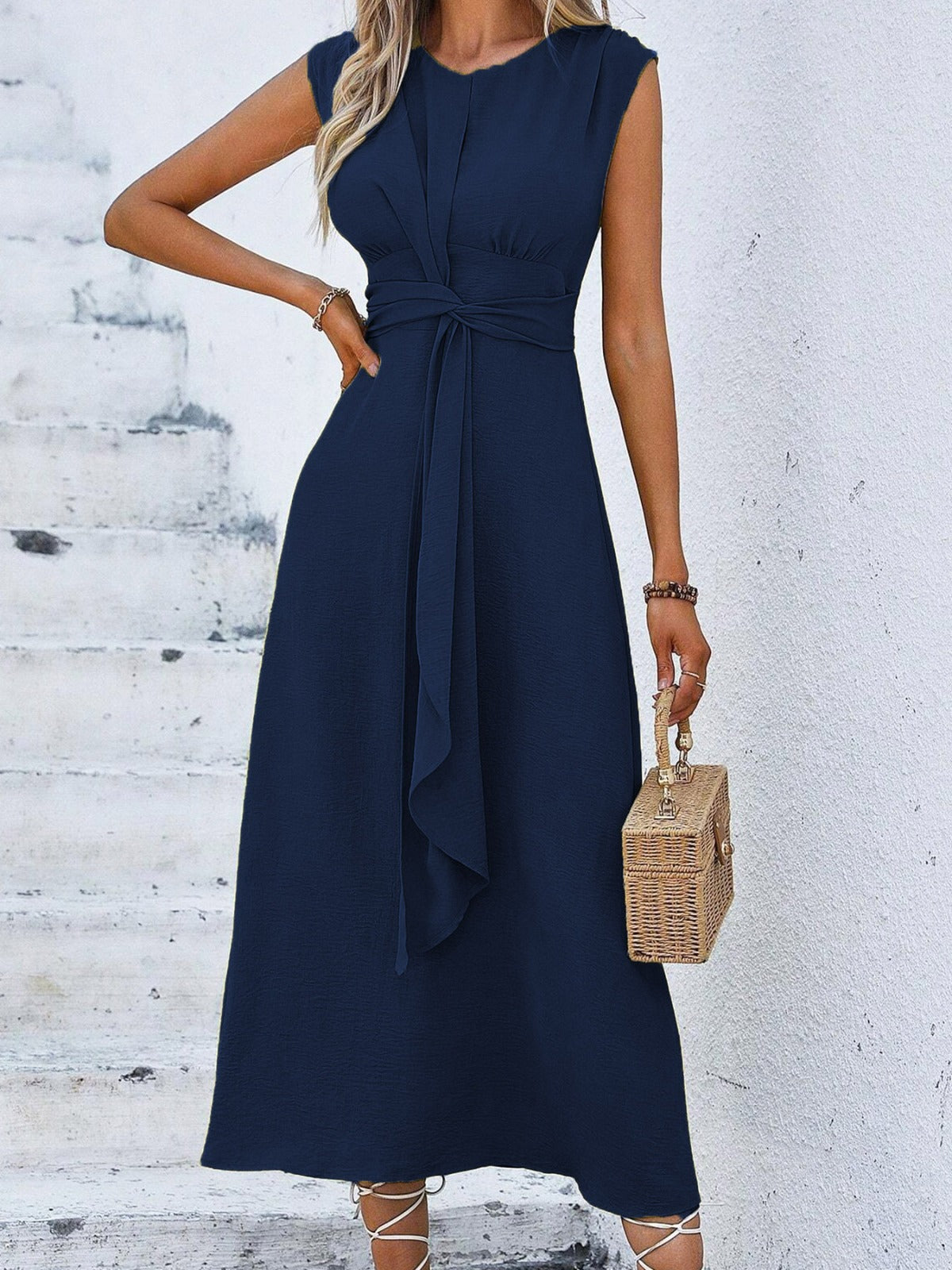 Eva - Sleeveless Belted Dress