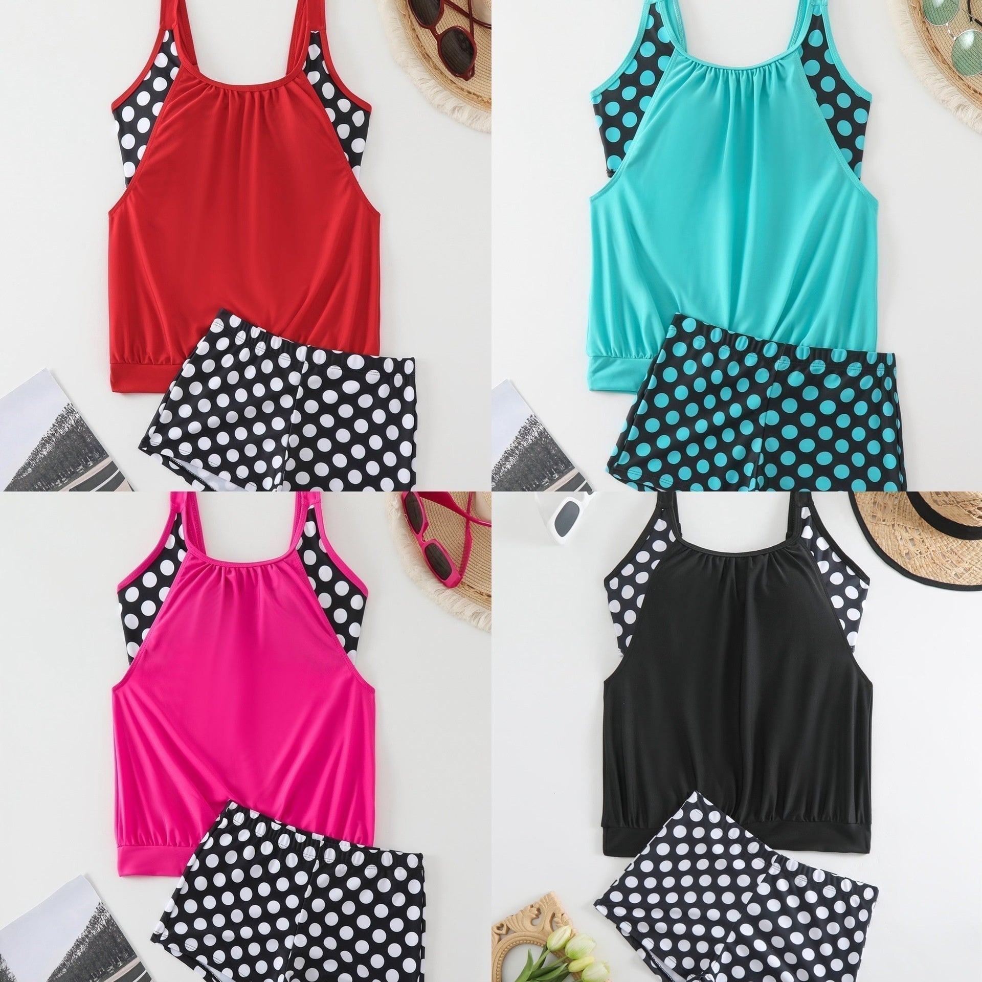 🏖️ Women's Two-Piece Polka Dot Swimsuit | Classic Polka Dots & Adjustable Straps ✨