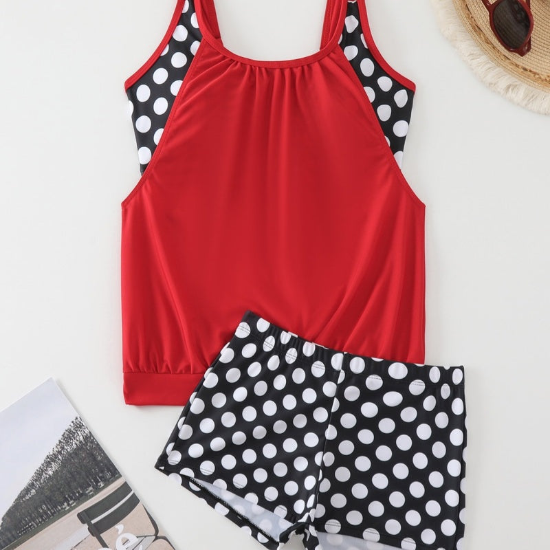🏖️ Women's Two-Piece Polka Dot Swimsuit | Classic Polka Dots & Adjustable Straps ✨