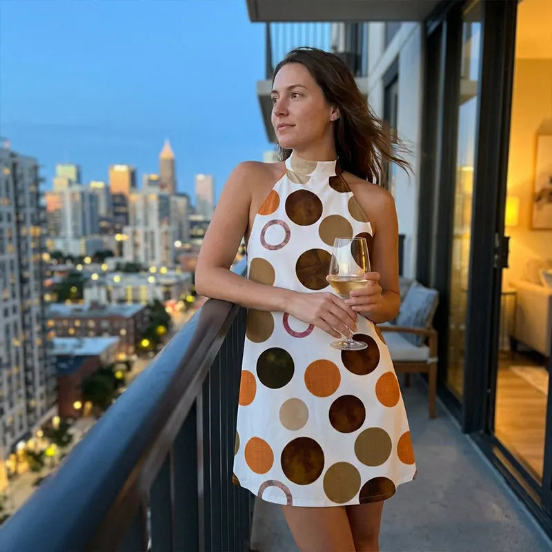 ☀️ Women's A-Line Dress with Tie-Neck Detail 🌸