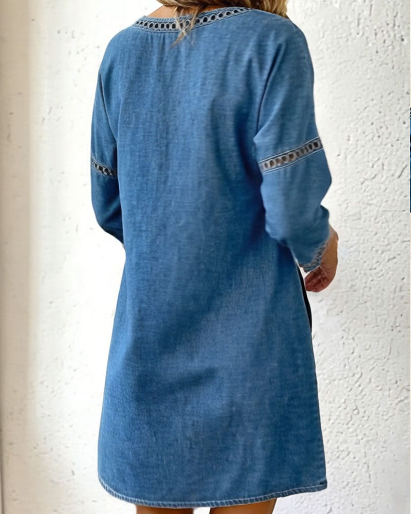 Denavira™ Cut-Out Denim Dress