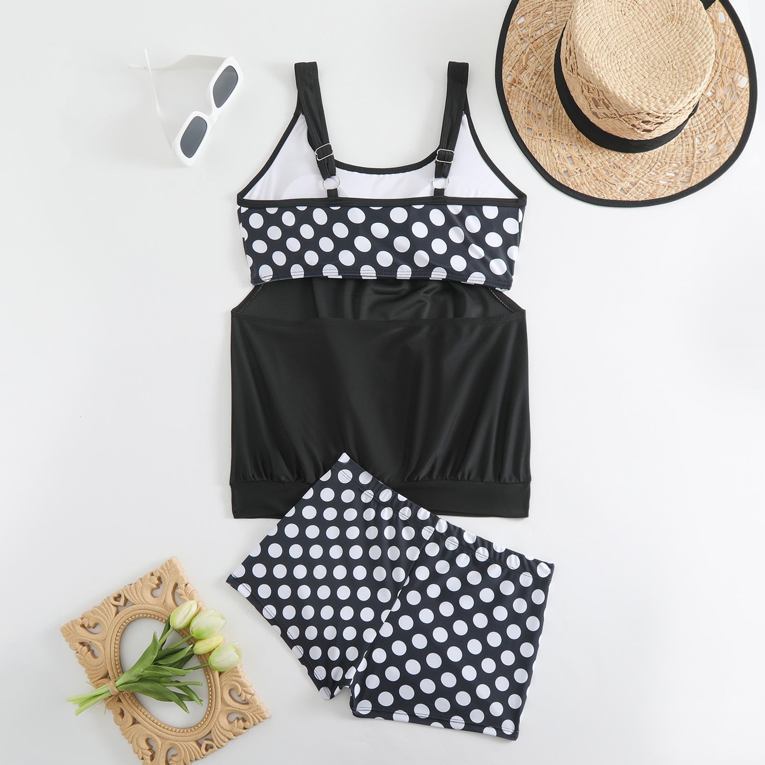 🏖️ Women's Two-Piece Polka Dot Swimsuit | Classic Polka Dots & Adjustable Straps ✨