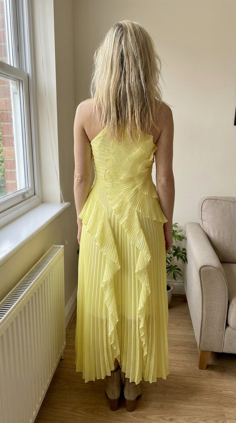 Rosé Pleated Maxi Dress