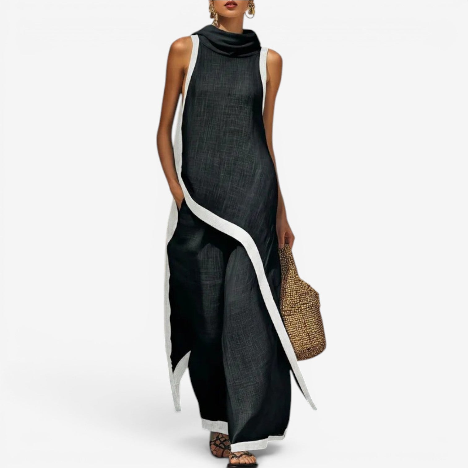 Samantha™ Two-Tone Long Jumpsuit