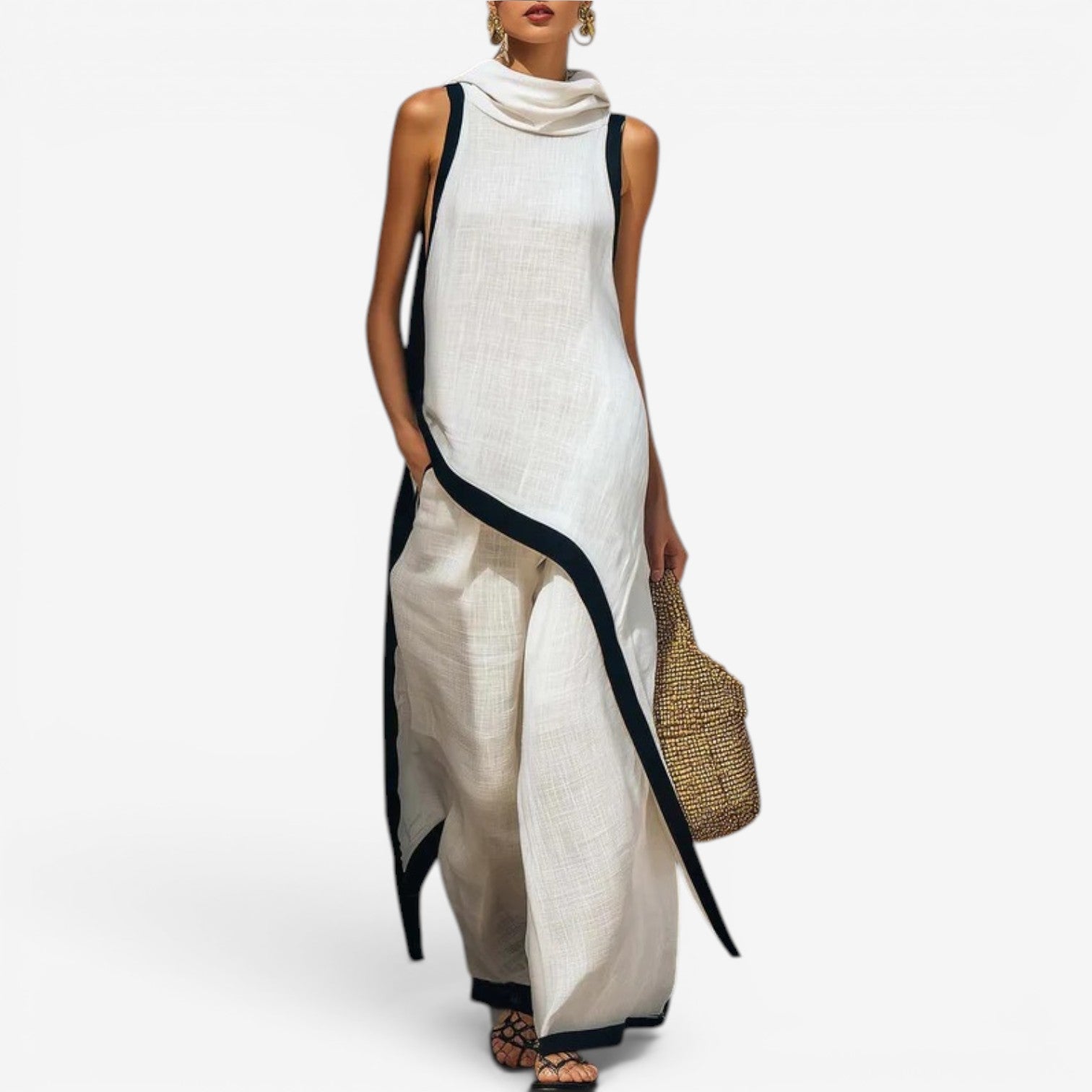 Samantha™ Two-Tone Long Jumpsuit