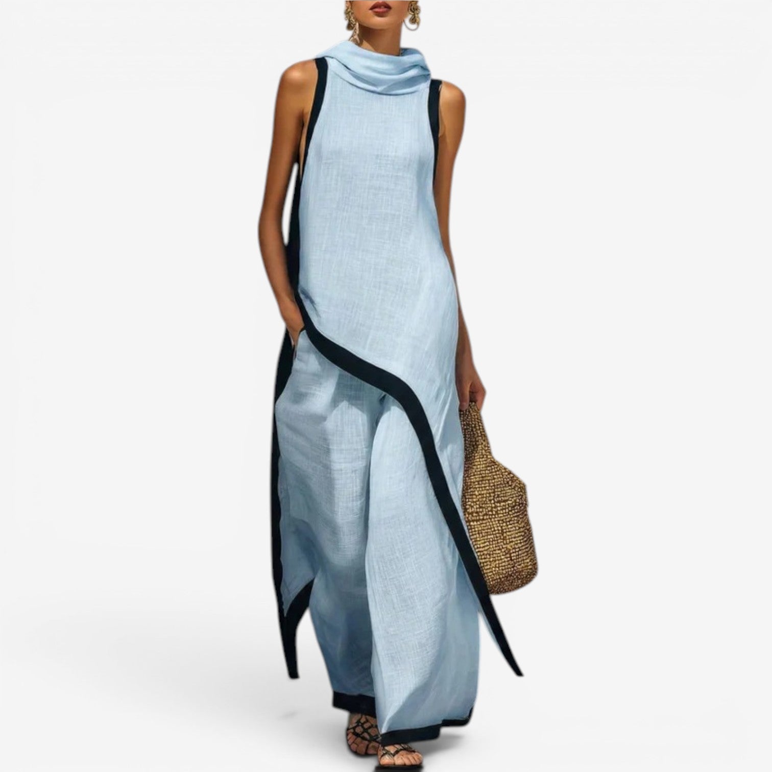 Samantha™ Two-Tone Long Jumpsuit
