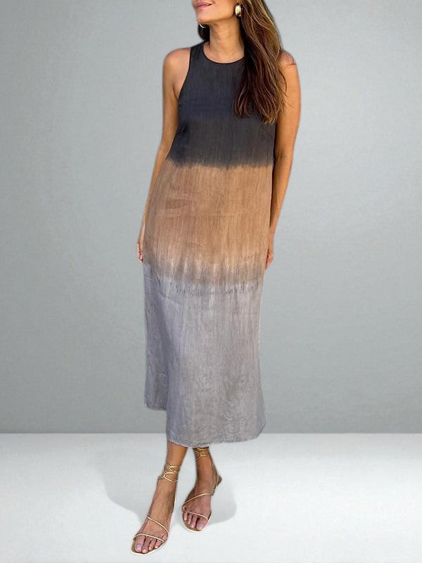 Linvera™ Cotton-Linen Print Maxi Dress