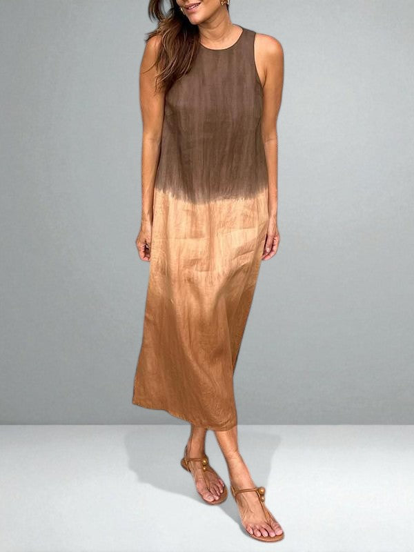 Linvera™ Cotton-Linen Print Maxi Dress